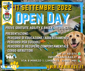 Kanikaze: open day attività sportive cinofile – 11 settembre 2022