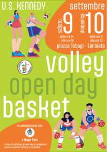 Open Day Basket e Volley con U.S. Kennedy – 9 e 10 settembre 2023